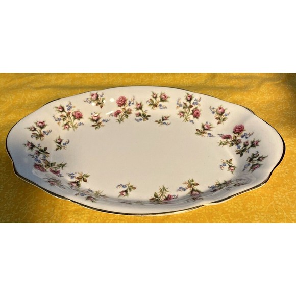 Vintage Royal Albert Winsome Large Open Sugar Bowl/Tray Rose Buds Pink Red 1966 - Picture 5 of 7